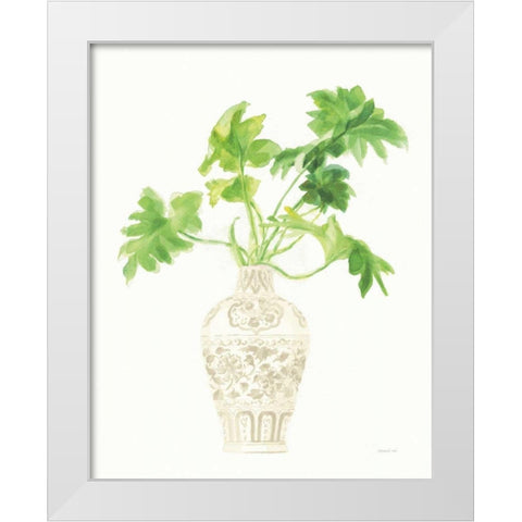 Palm Chinoiserie III Cream White Modern Wood Framed Art Print by Nai, Danhui