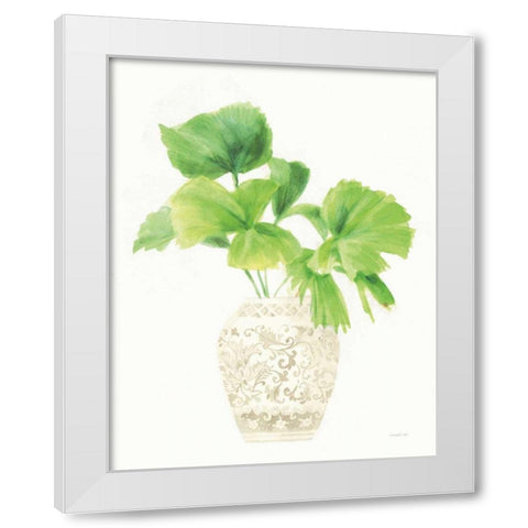 Palm Chinoiserie IV Cream White Modern Wood Framed Art Print by Nai, Danhui