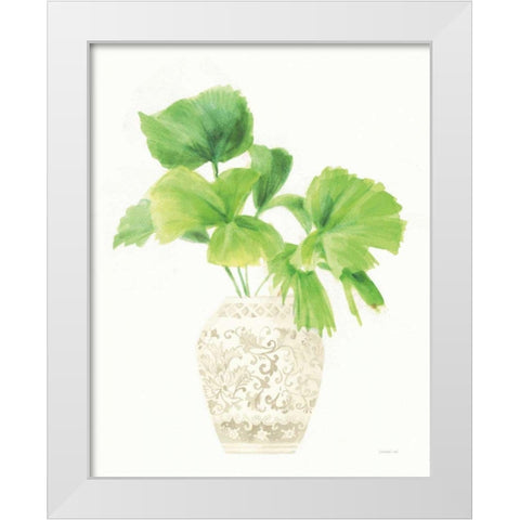 Palm Chinoiserie IV Cream White Modern Wood Framed Art Print by Nai, Danhui