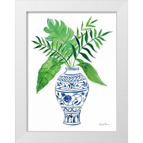 Elegant Chinoiserie I White White Modern Wood Framed Art Print by Zaman, Farida