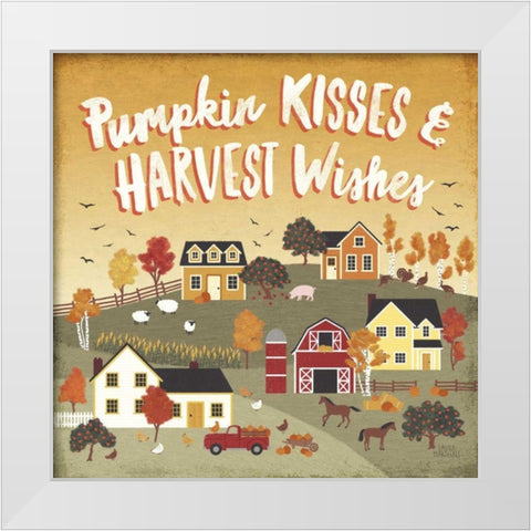 Harvest Village IV White Modern Wood Framed Art Print by Marshall, Laura