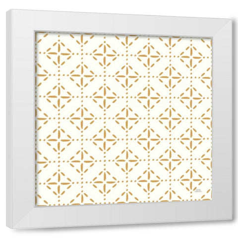 Harvest Village Pattern VIIA White Modern Wood Framed Art Print by Marshall, Laura