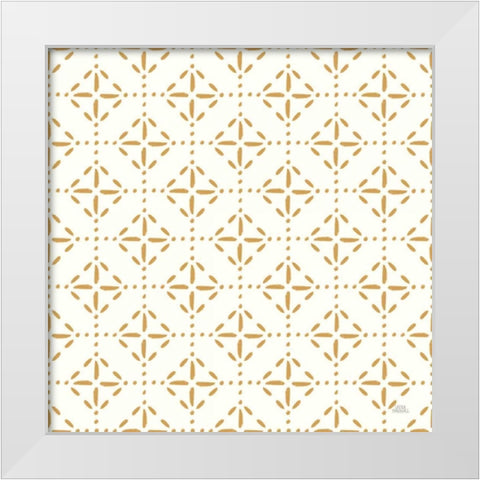 Harvest Village Pattern VIIA White Modern Wood Framed Art Print by Marshall, Laura