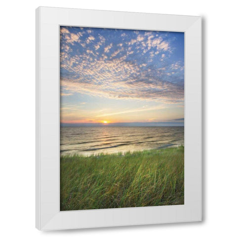 Lake Michigan Sunset I White Modern Wood Framed Art Print by Majchrowicz, Alan