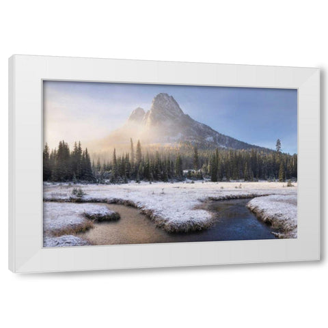 Liberty Bell Mountain I White Modern Wood Framed Art Print by Majchrowicz, Alan