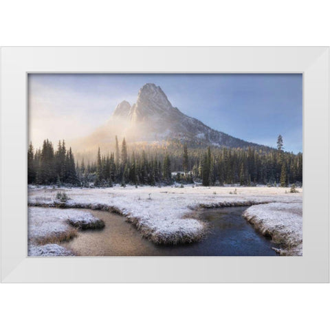 Liberty Bell Mountain I White Modern Wood Framed Art Print by Majchrowicz, Alan
