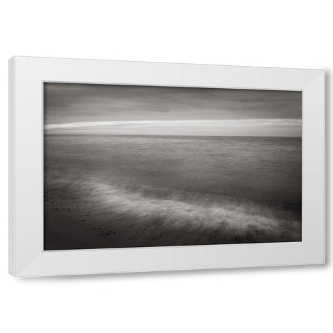 Lake Superior Beach I BW White Modern Wood Framed Art Print by Majchrowicz, Alan