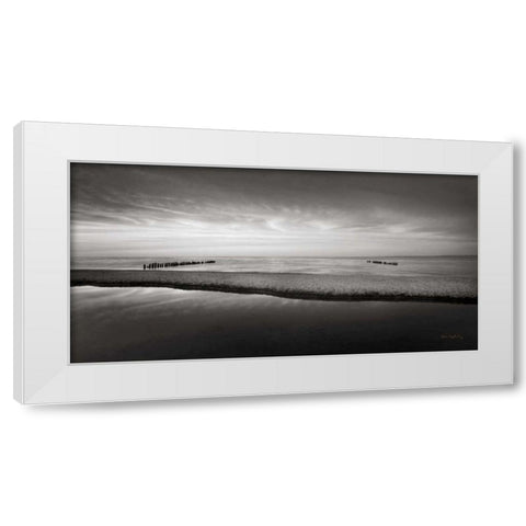Lake Superior Beach IV BW White Modern Wood Framed Art Print by Majchrowicz, Alan