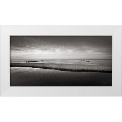 Lake Superior Beach IV BW White Modern Wood Framed Art Print by Majchrowicz, Alan