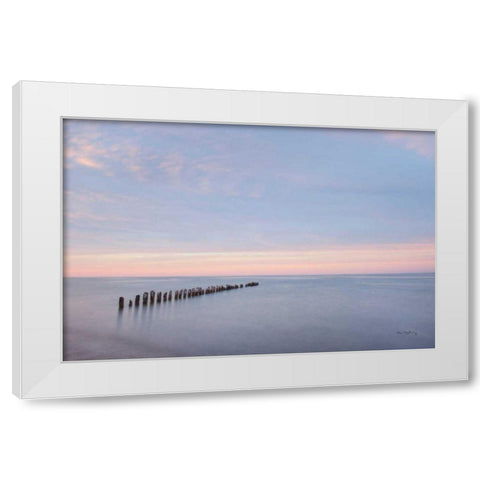 Lake Superior Old Pier II White Modern Wood Framed Art Print by Majchrowicz, Alan