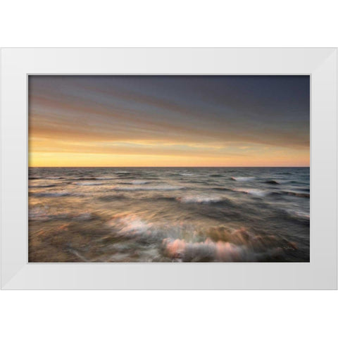 Lake Superior Waves White Modern Wood Framed Art Print by Majchrowicz, Alan