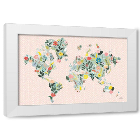 Wild Garden World Blush White Modern Wood Framed Art Print by Marshall, Laura