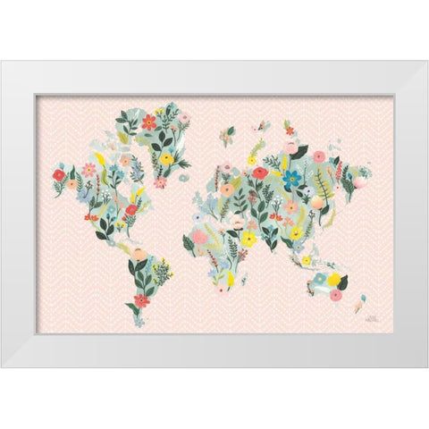 Wild Garden World Blush White Modern Wood Framed Art Print by Marshall, Laura