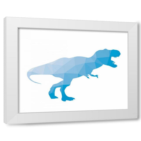 Geo Dinosaur I White Modern Wood Framed Art Print by Wild Apple Portfolio