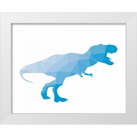 Geo Dinosaur I White Modern Wood Framed Art Print by Wild Apple Portfolio