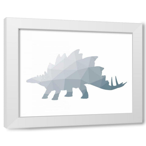 Geo Dinosaur II White Modern Wood Framed Art Print by Wild Apple Portfolio