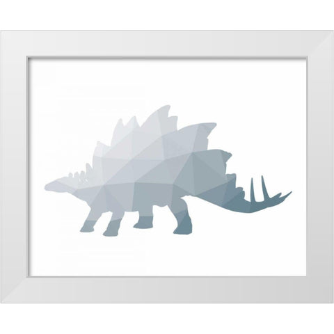 Geo Dinosaur II White Modern Wood Framed Art Print by Wild Apple Portfolio