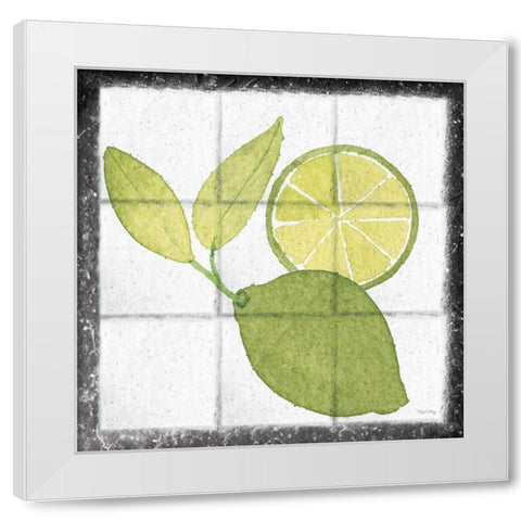 Citrus Tile VII Black Border White Modern Wood Framed Art Print by DeNeige, Elyse