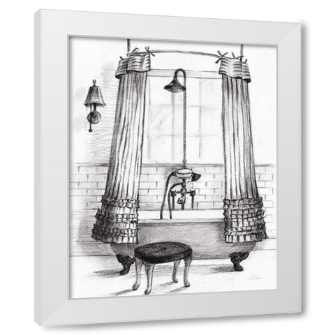 Elegant Bath I BW Crop White Modern Wood Framed Art Print by Vassileva, Silvia