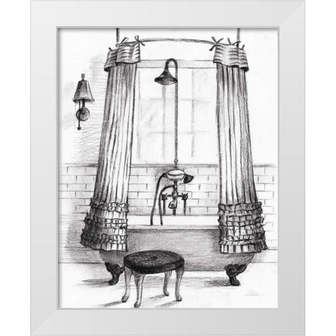 Elegant Bath I BW Crop White Modern Wood Framed Art Print by Vassileva, Silvia