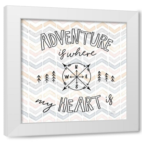 World Traveler III Chevron White Modern Wood Framed Art Print by Marshall, Laura