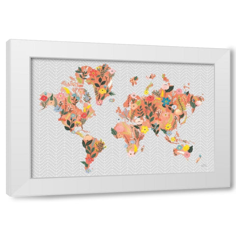 Wild Garden World Gray White Modern Wood Framed Art Print by Marshall, Laura