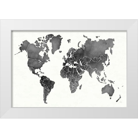 Watercolor Wanderlust Black White Modern Wood Framed Art Print by Marshall, Laura