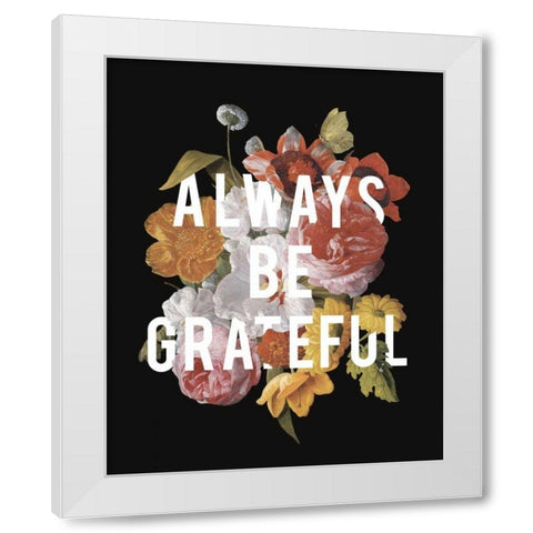 Floral Sentiment I Black Crop White Modern Wood Framed Art Print by Wild Apple Portfolio