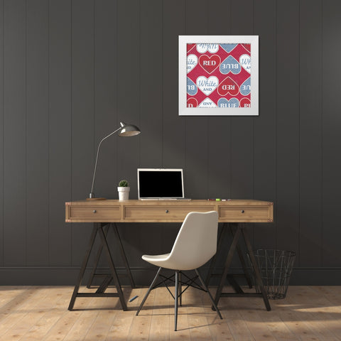 Patriotic Dark Pattern I White Modern Wood Framed Art Print by Grove, Beth