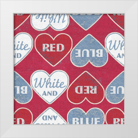 Patriotic Dark Pattern I White Modern Wood Framed Art Print by Grove, Beth