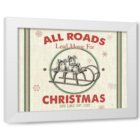 Farmhouse Holiday II v2 White Modern Wood Framed Art Print by Pela Studio