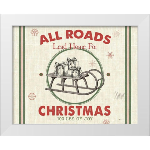 Farmhouse Holiday II v2 White Modern Wood Framed Art Print by Pela Studio