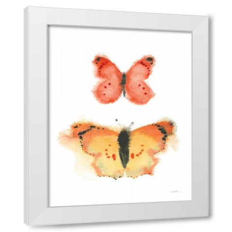 Watercolor Butterflies IV White Modern Wood Framed Art Print by Novak, Shirley
