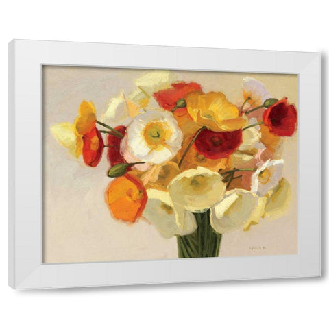 November Poppies White Modern Wood Framed Art Print by Novak, Shirley