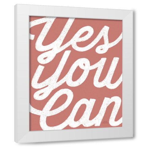 Positivity V White Modern Wood Framed Art Print by Marshall, Laura