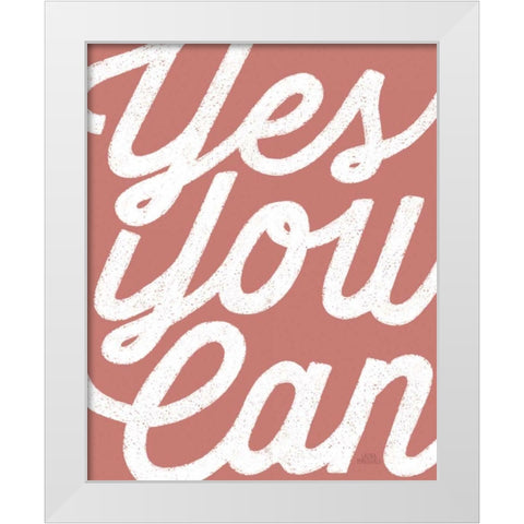 Positivity V White Modern Wood Framed Art Print by Marshall, Laura