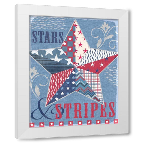 Stars and Stripes Star Dark White Modern Wood Framed Art Print by Grove, Beth