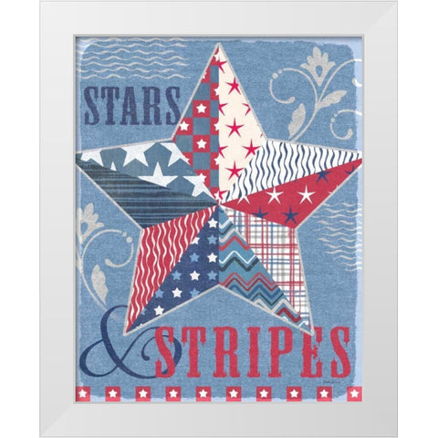 Stars and Stripes Star Dark White Modern Wood Framed Art Print by Grove, Beth