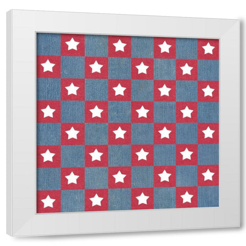 Stars and Stripes Dark Pattern I White Modern Wood Framed Art Print by Grove, Beth