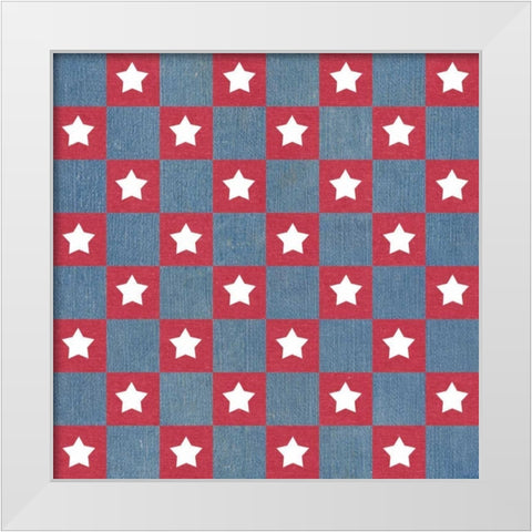 Stars and Stripes Dark Pattern I White Modern Wood Framed Art Print by Grove, Beth