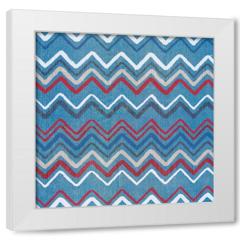 Stars and Stripes Dark Pattern II White Modern Wood Framed Art Print by Grove, Beth