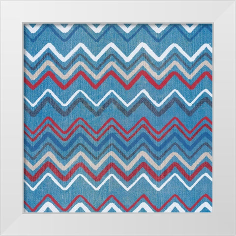 Stars and Stripes Dark Pattern II White Modern Wood Framed Art Print by Grove, Beth