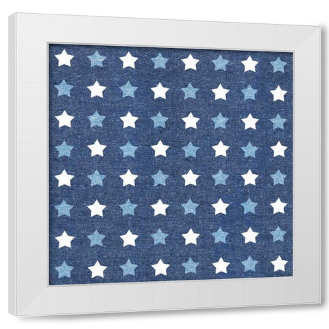 Stars and Stripes Dark Pattern III White Modern Wood Framed Art Print by Grove, Beth
