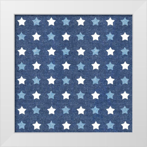 Stars and Stripes Dark Pattern III White Modern Wood Framed Art Print by Grove, Beth