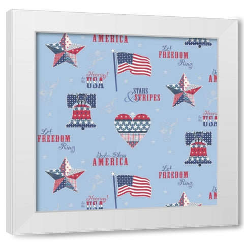Stars and Stripes Dark Pattern VI White Modern Wood Framed Art Print by Grove, Beth