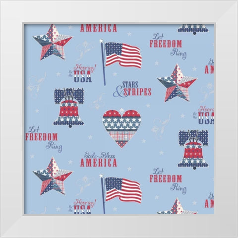 Stars and Stripes Dark Pattern VI White Modern Wood Framed Art Print by Grove, Beth