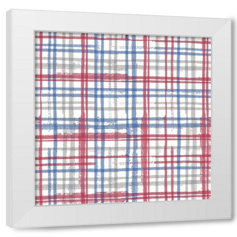 Stars and Stripes Dark Pattern VIII White Modern Wood Framed Art Print by Grove, Beth