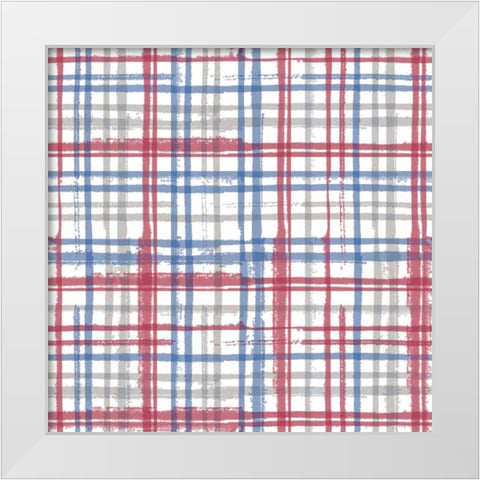 Stars and Stripes Dark Pattern VIII White Modern Wood Framed Art Print by Grove, Beth