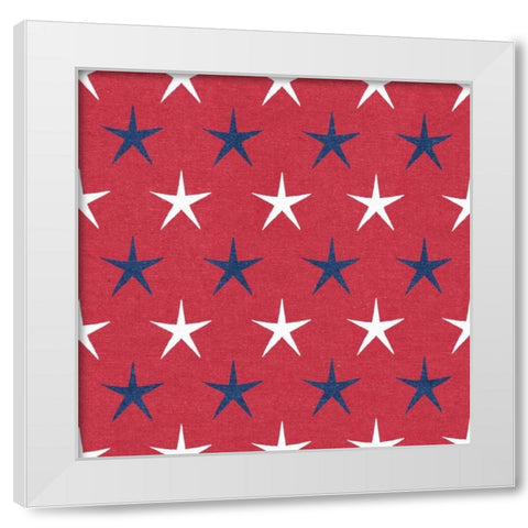 Stars and Stripes Dark Pattern IXA White Modern Wood Framed Art Print by Grove, Beth