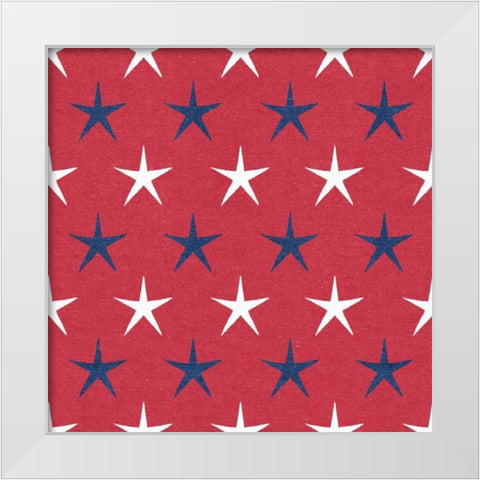 Stars and Stripes Dark Pattern IXA White Modern Wood Framed Art Print by Grove, Beth
